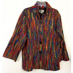 Habitat Clothes To Live In Womens Jacket Coat Art to Wear Colorful - Sz XL